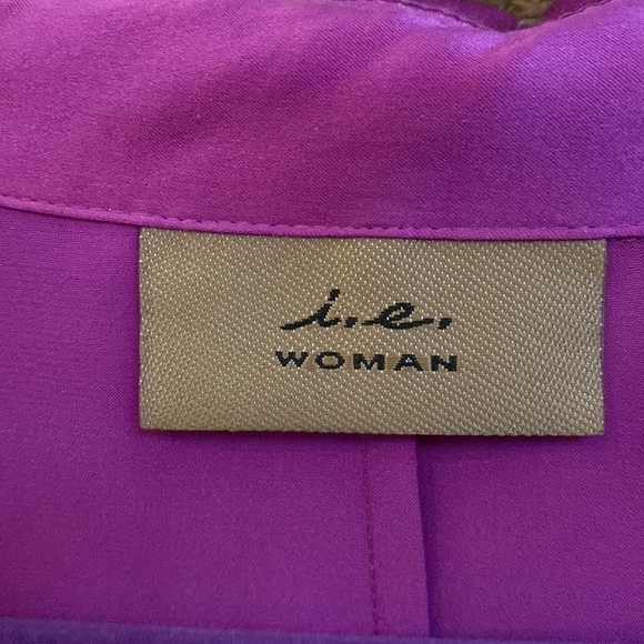 i.e.Woman purple 100% silk long sleeve button down bell sleeves. 16W - Picture 5 of 6